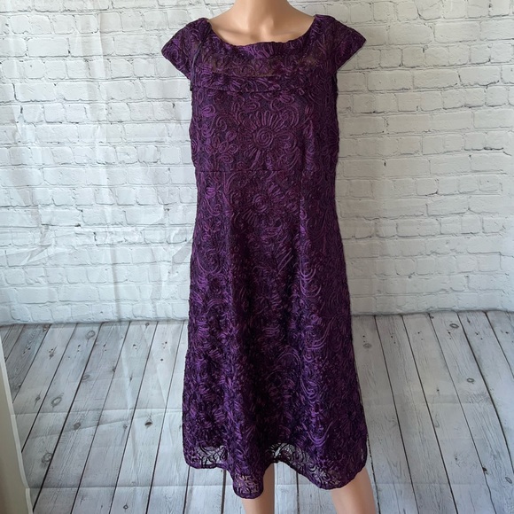 Alex Evenings Dresses & Skirts - Alex Evenings Petite Dark Purple Floral Dress size 14P